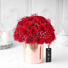 Lovely Red Carnation In Red Wrapping